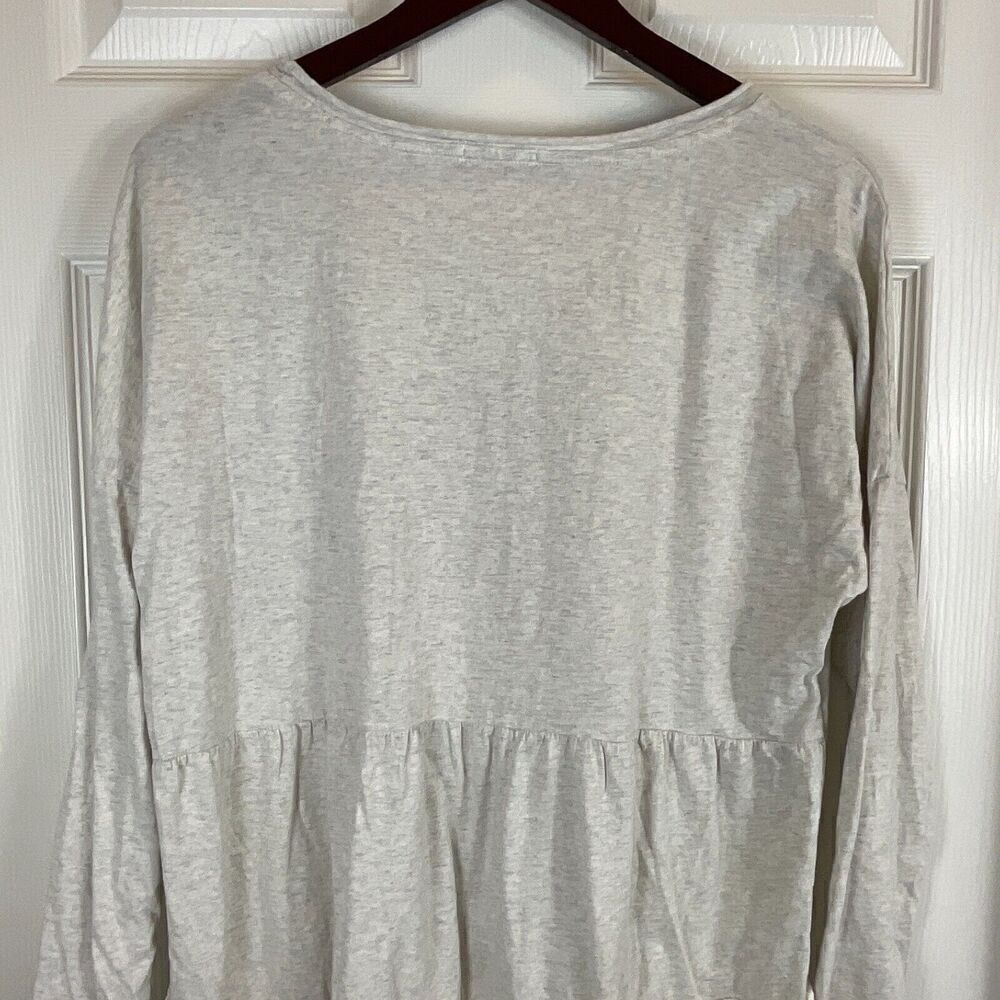 Sundance Women M Top Gray Heather Cream Lace Hi Low Long Sleeve Tshirt Blouse T3 - Picture 8 of 11